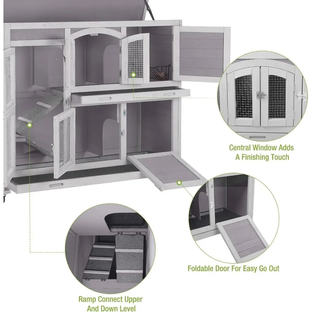 HoppyHome Bunny Cage on Wheels