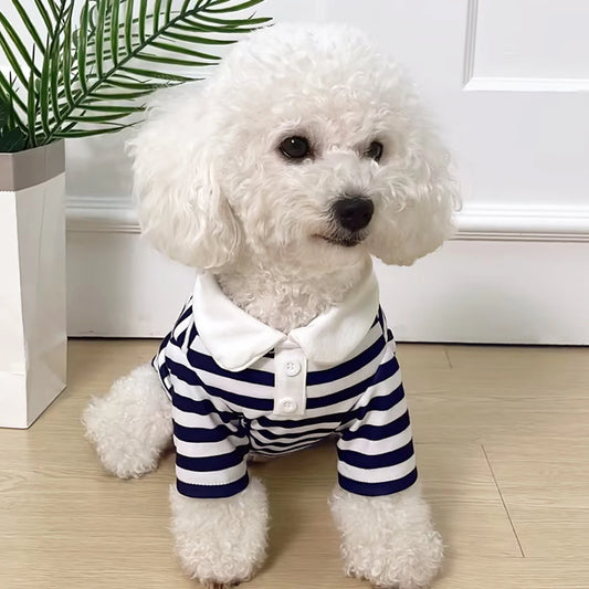 Striped Puppy Polo Shirt