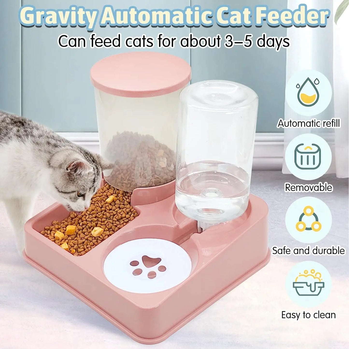 Pawsome 2-in-1 Tilted Feeder & Waterer Set